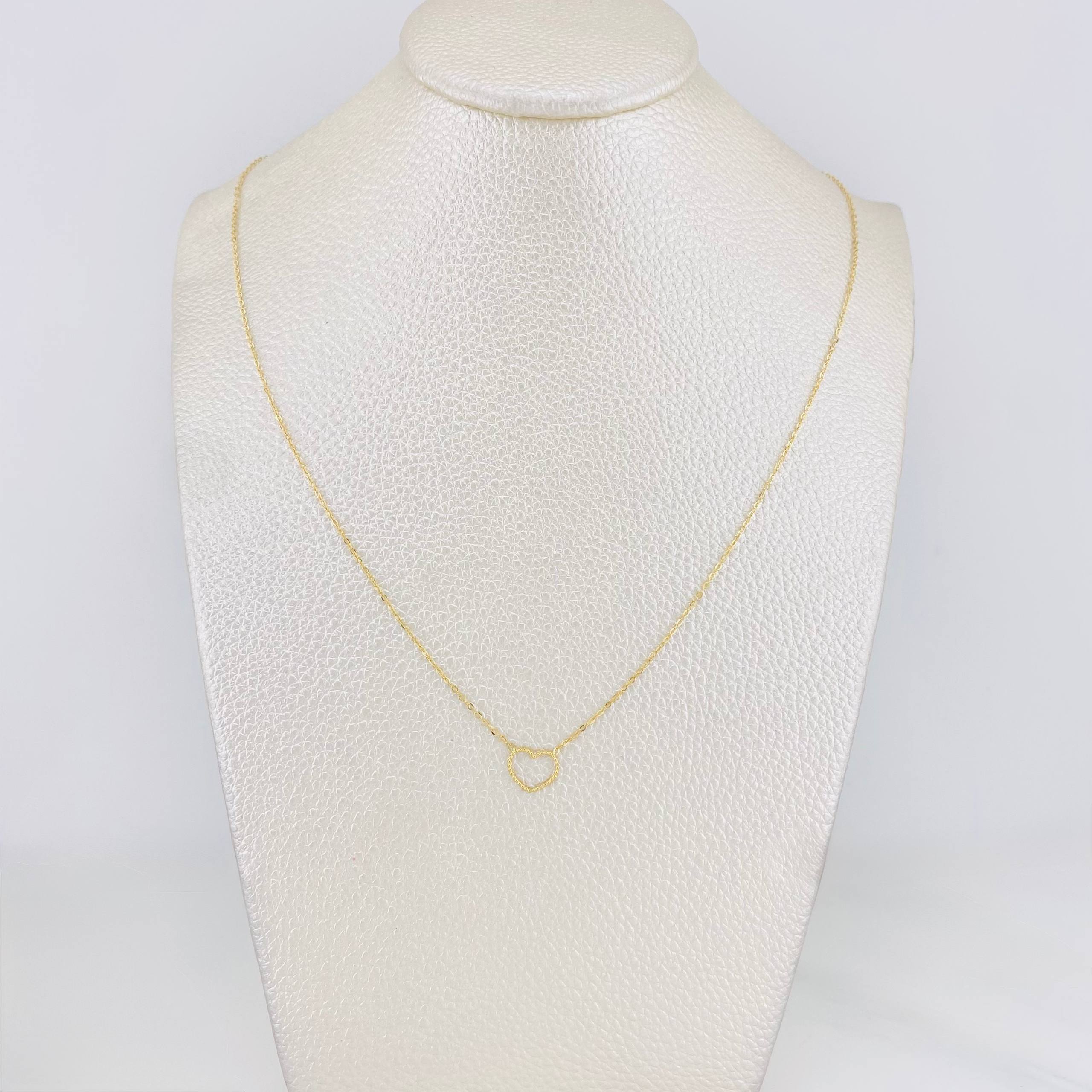 Cadena Aro seguido silueta corazón 1.3g / 45.5cm-42 cm / 1mm Oro Amarillo 18K