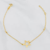 Pulso Aro seguido silueta estrella 1.15g / 18cm-16.2cm / 3mm Oro Amarillo 18K