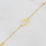 Tobillera Aro seguido silueta estrella 1.15g / 18cm-16.2cm / 3mm Oro Amarillo 18K