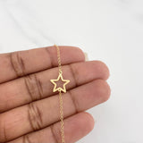 Tobillera Aro seguido silueta estrella 1.15g / 18cm-16.2cm / 3mm Oro Amarillo 18K