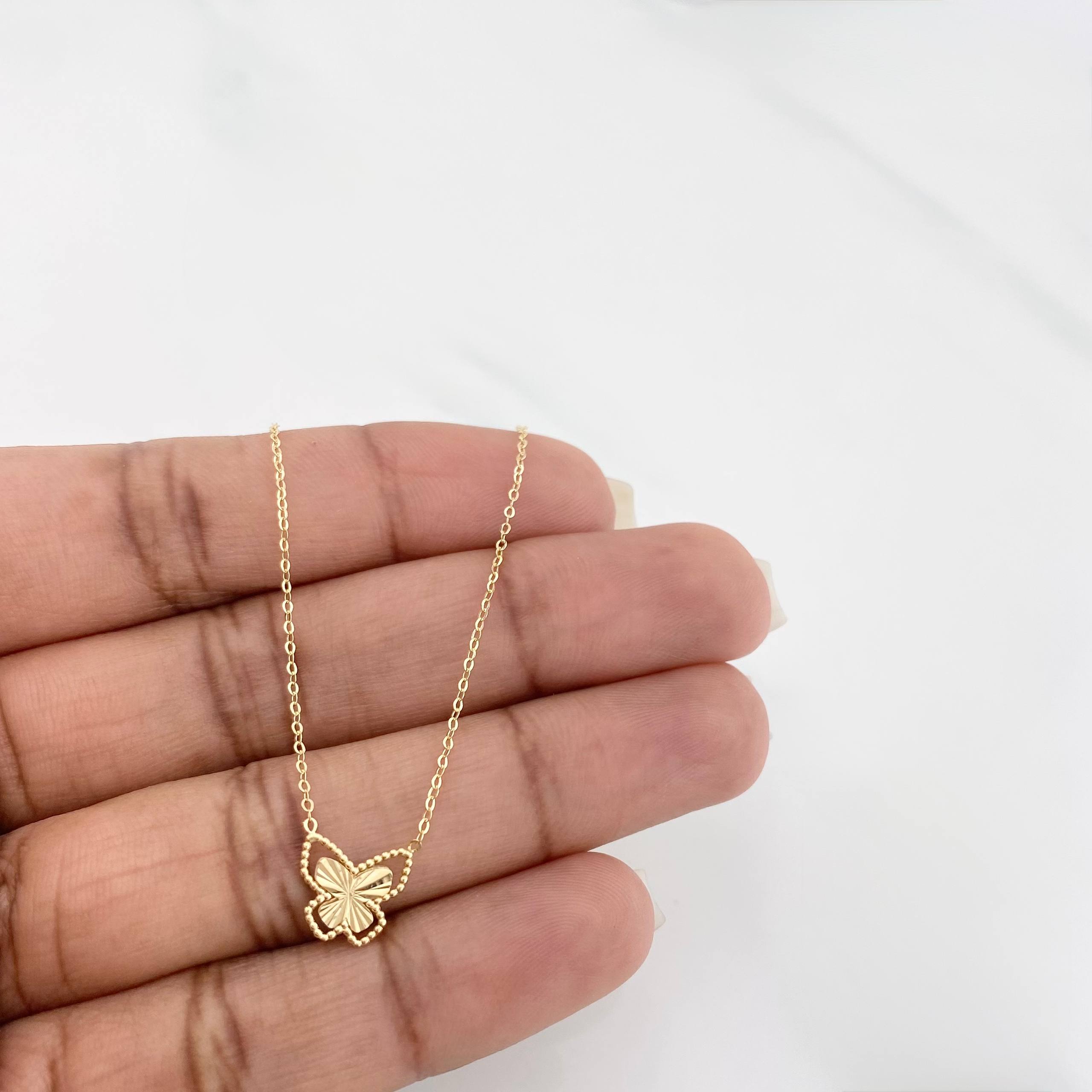 Cadena Aro seguido mariposa 1.4g / 44.5cm-42.5cm / 1mm Oro Amarillo 18K