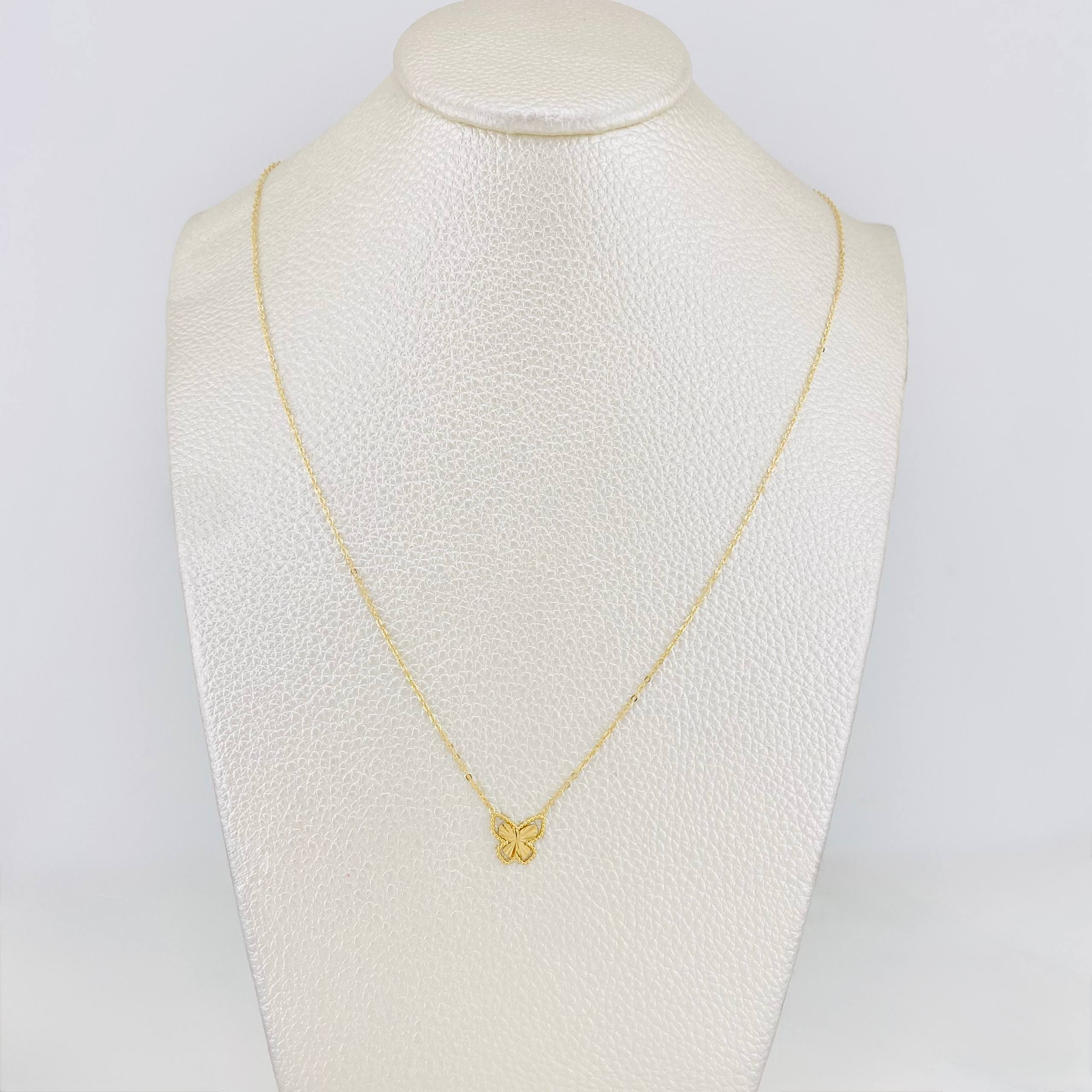 Cadena Aro seguido mariposa 1.4g / 44.5cm-42.5cm / 1mm Oro Amarillo 18K