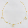 Tobillera Aro seguido círculos 3g / 25cm-23cm / 1.3mm Oro Amarillo 18K