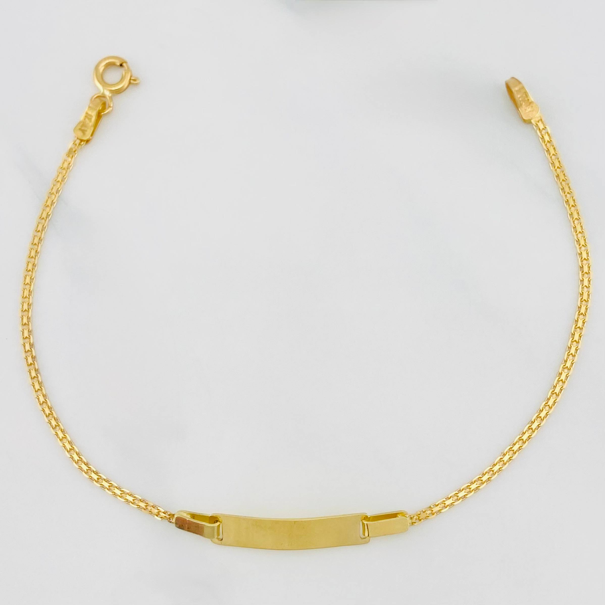 Pulso Chino placa rectangular 1.65g / 16cm / 16.3mm Oro Amarillo 18K