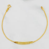 Pulso Chino placa rectangular 1.65g / 16cm / 1.5mm Oro Amarillo 18K