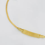 Pulso Chino placa rectangular 1.65g / 16cm / 1.5mm Oro Amarillo 18K
