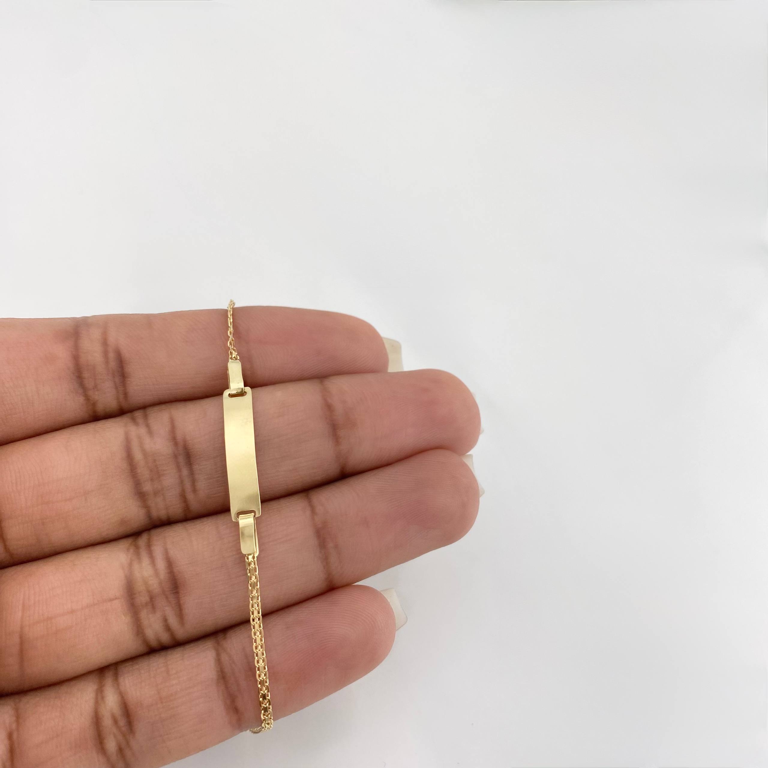 Pulso Chino placa rectangular 1.65g / 16cm / 16.3mm Oro Amarillo 18K