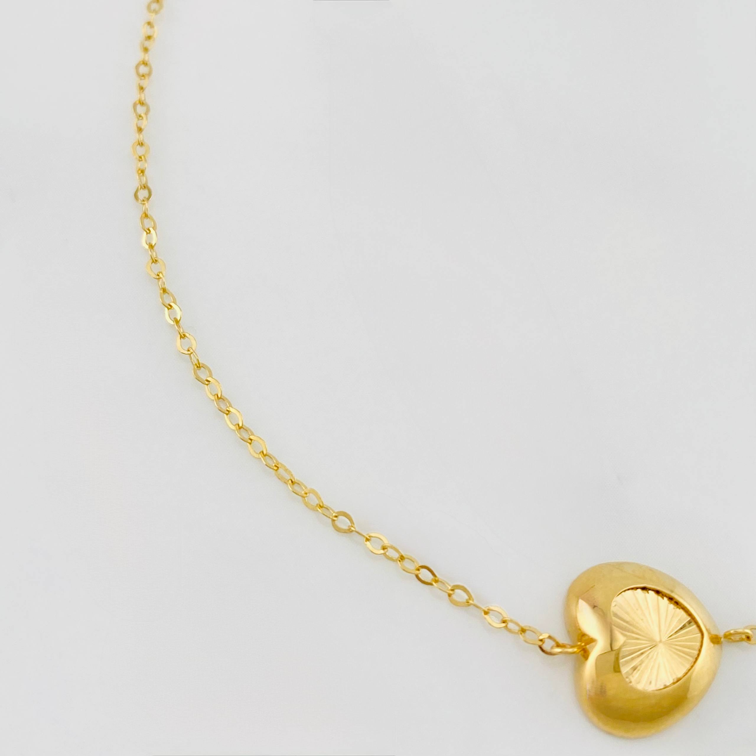 Pulso Aro seguido corazón 1.85g / 18.5cm-17cm / 1.3mm Oro Amarillo 18K