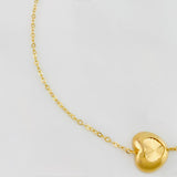 Tobillera Aro seguido corazón 1.85g / 19cm-17.3 cm / 1.4mm Oro Amarillo 18K