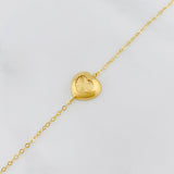 Pulso Aro seguido corazón 1.85g / 18.5cm-17cm / 1.3mm Oro Amarillo 18K