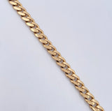 Pulso Cubano 12.3gr / 18.6cm / 6mm Broche Cajon Liso Oro Amarillo 18K &