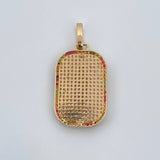 Dije Placa Virgen Guadalupe 5.3gr / 3.4cm / Circones Verdes Blancos Fucsias Oro Amarillo 18K $