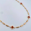 Cadena Barril Liso 9.2gr / 52cm / 3.3mm Trebol Rojo Oro Amarillo 18K $