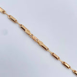 Cadena Barril Liso 9.2gr / 52cm / 3.3mm Trebol Rojo Oro Amarillo 18K $