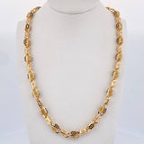 Cadena Rustica Ovalos 53.3gr / 62.9cm / 5.5mm Circones Amarillos Negros Oro Amarillo 18K $