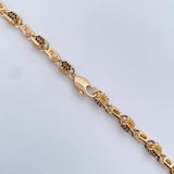 Cadena Rustica Ovalos 53.3gr / 62.9cm / 5.5mm Circones Amarillos Negros Oro Amarillo 18K $