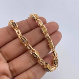 Cadena Rustica Ovalos 53.3gr / 62.9cm / 5.5mm Circones Amarillos Negros Oro Amarillo 18K $