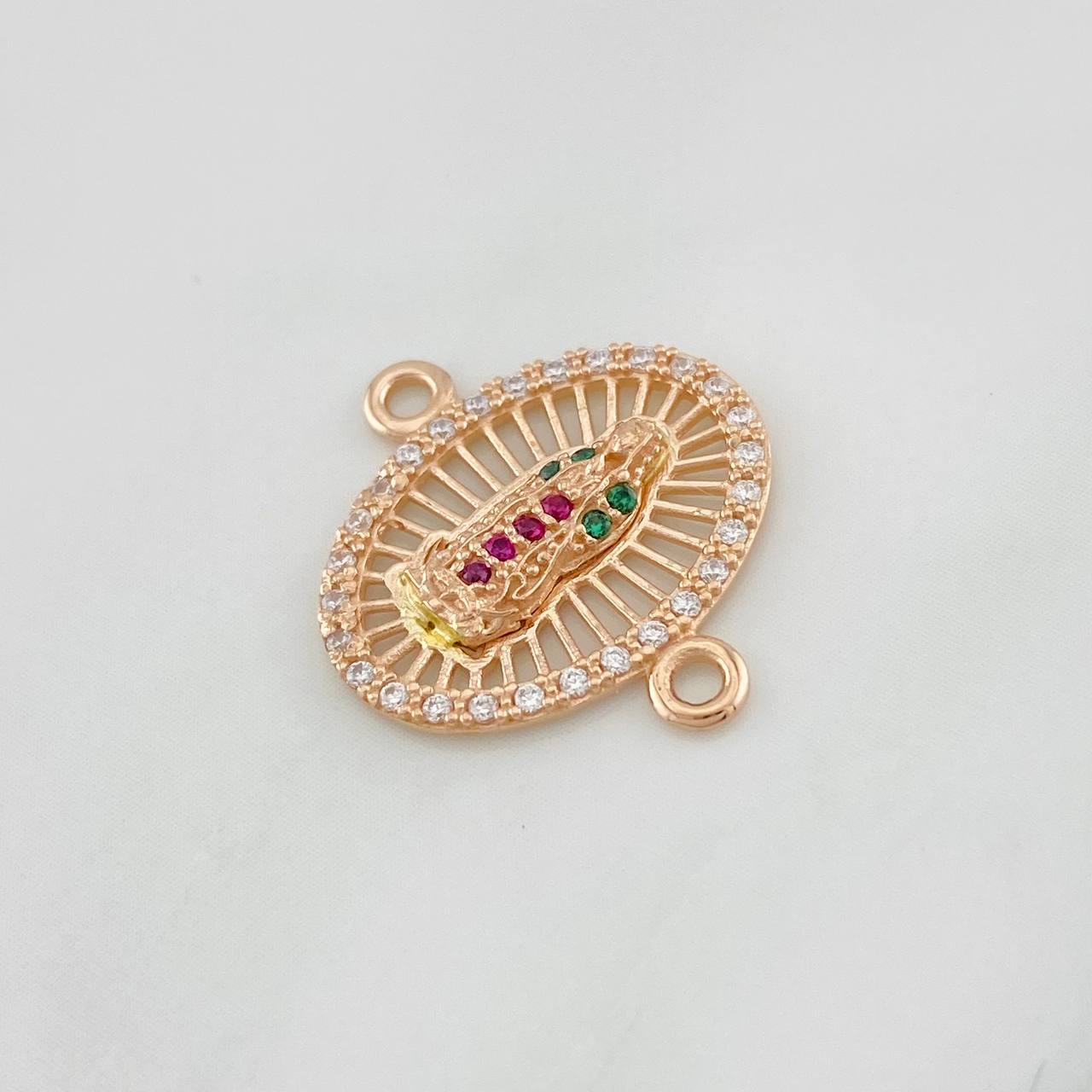 Herraje Virgen Guadalupe 1.5g / 1.7cm Oro Rosa 18K