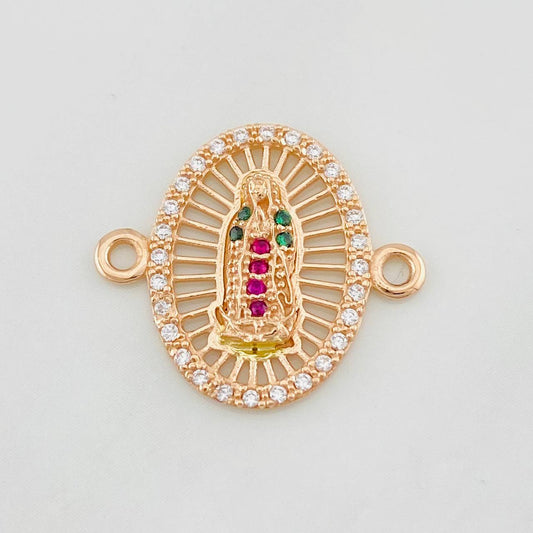 Herraje Virgen Guadalupe 1.5g / 1.7cm Oro Rosa 18K