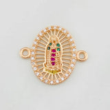 Herraje Virgen de Guadalupe 1.5g / 1.7cm Oro Rosa 18K