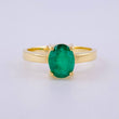 Anillo Solitario Ovalo 3.4gr / T6 1/4 / Esmeralda 2.0 Qts Oro Amarillo 18K (Joya)╦  )