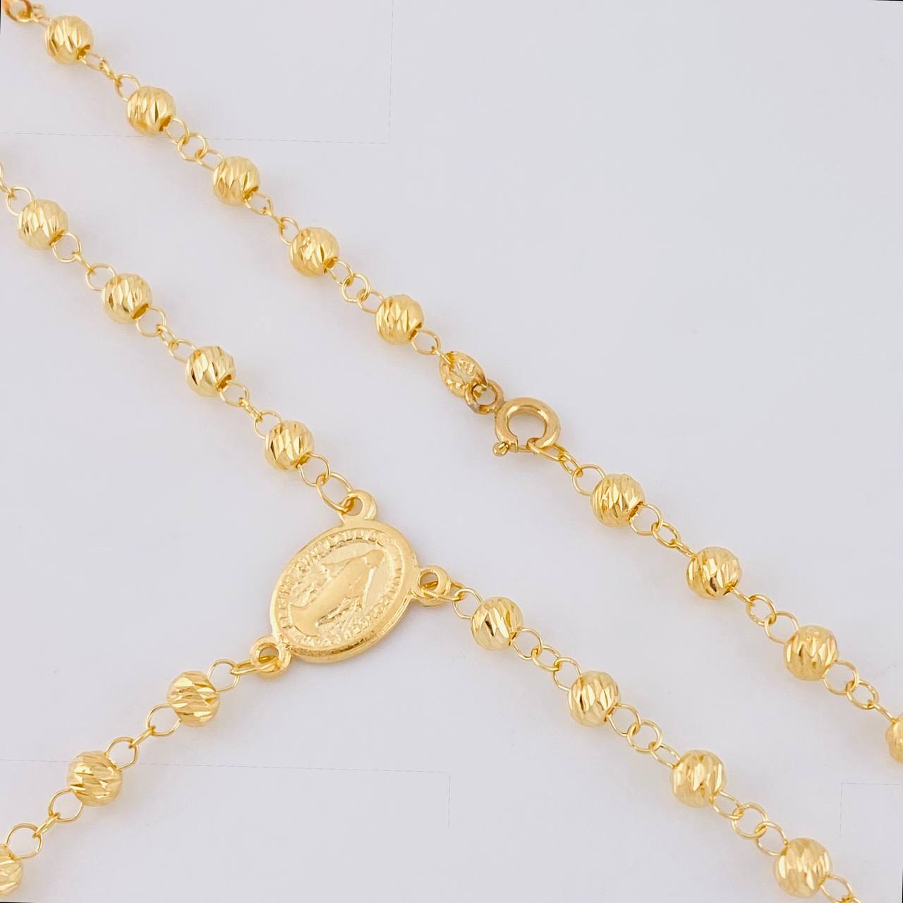 Rosario Virgen milagrosa 9.65g / 58cm / 4mm Oro Amarillo 18K