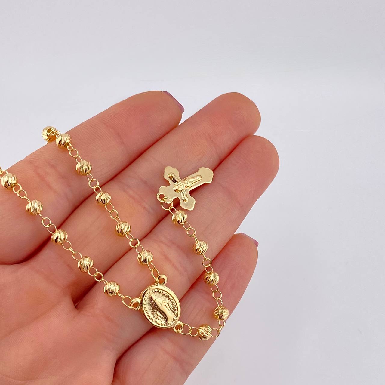 Rosario Virgen milagrosa 9.7g / 57.8cm / 4mm Oro Amarillo 18K