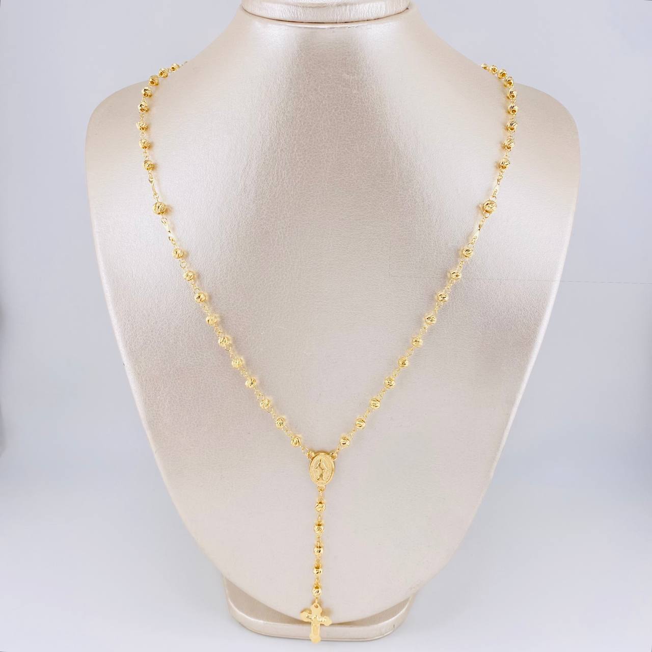 Rosario Virgen milagrosa 9.65g / 58cm / 4mm Oro Amarillo 18K