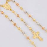 Rosario Virgen De La Milagrosa Cruz Cristo 9.4g / 58.5cm / 4.5mm Tres Oros 18K