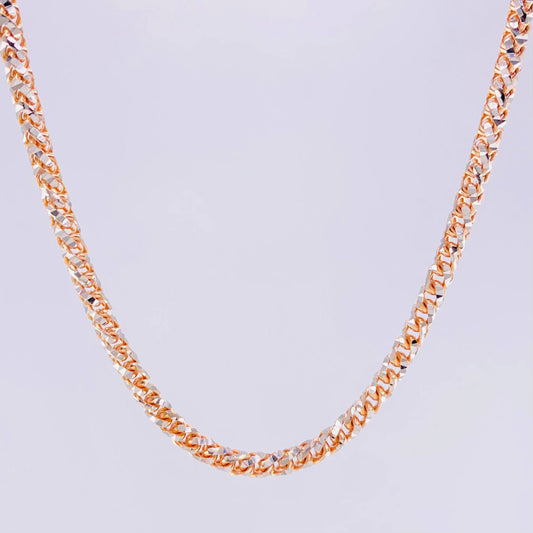 Cadena Franco 34.1g / 60.5cm / 3.15mm Dos Oros Blanco Rosa 18K