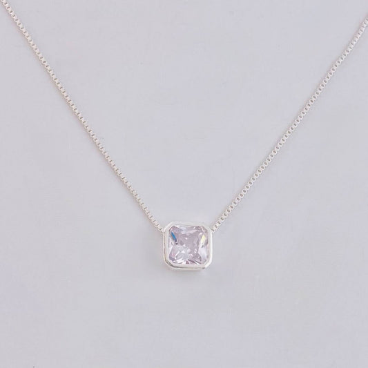 Cadena Veneciana Dije Cuadrado 3.25g / 45cm / 0.8mm Plata 925