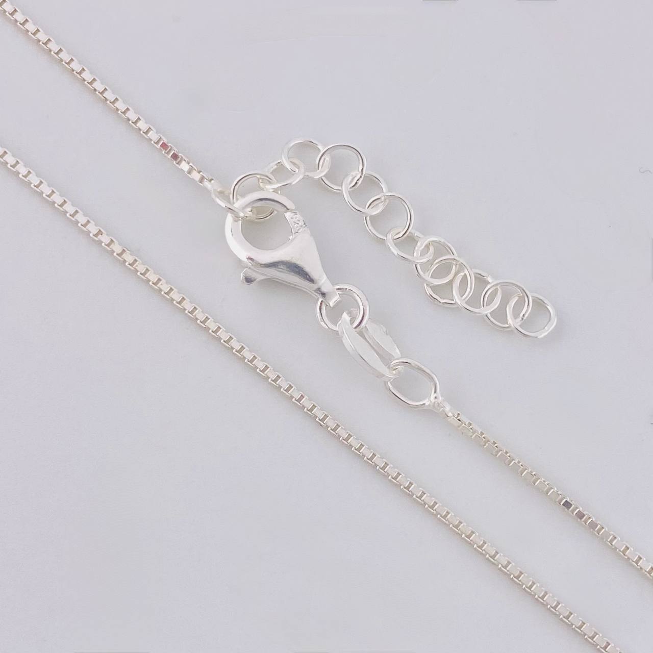 Cadena Veneciana Dije Cuadrado 3.35g / 46cm / 0.8mm Plata 925