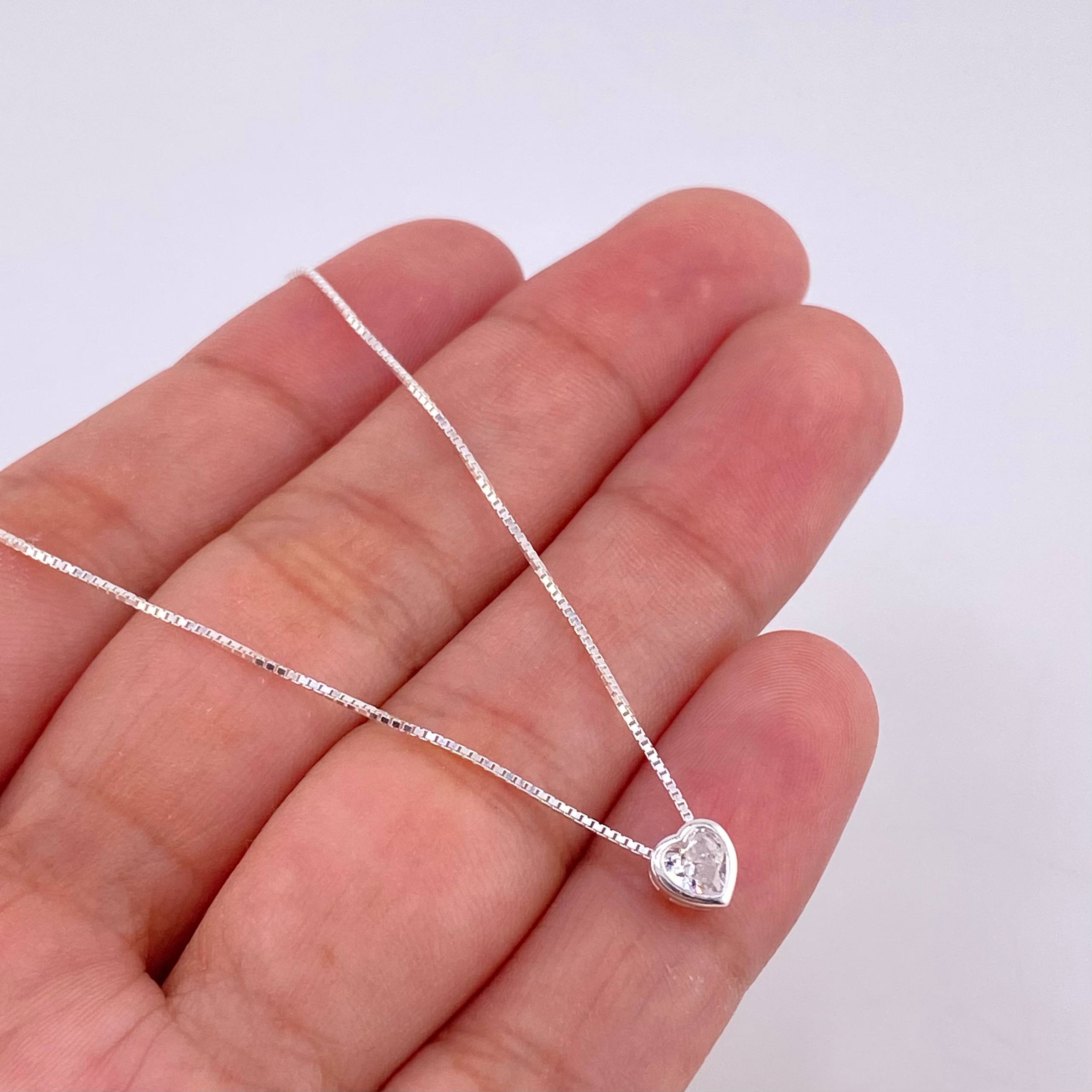 Cadena Veneciana Dije Corazón 1.8g / 45.8cm / 0.8mm Plata 925