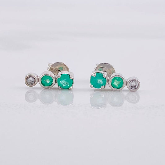 Topos Linea Circular Esmeralda 41pts 1.2g / 1cm Plata 950