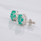 Topos Floreados Esmeraldas 63pts 1.7g / 7.7mm Plata 950