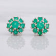 Topos Flor Ocho Petalos Esmeraldas 87pts 2.3g / 9.3mm Plata 950