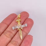 Dije Cruz Clavo 4.65g / 4cm Tres Oros 18K