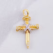 Dije Cruz Clavo Penitencia 4.75g / 4cm Dos Oros Amarillo Blanco 18K