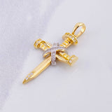 Dije Cruz Clavo Penitencia 4.75g / 4cm Dos Oros Amarillo Blanco 18K