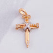 Dije Cruz Clavo Penitencia 4.8g / 4cm Dos Oros Blanco Rosa 18K