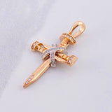Dije Cruz Clavo Penitencia 4.8g / 4cm Dos Oros Blanco Rosa 18K