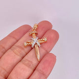Dije Cruz Clavo Penitencia 4.8g / 4cm Dos Oros Blanco Rosa 18K