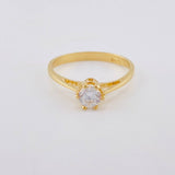 Anillo Solitario Sexta 2.1 g / T6 1/2 Oro Amarillo 18K