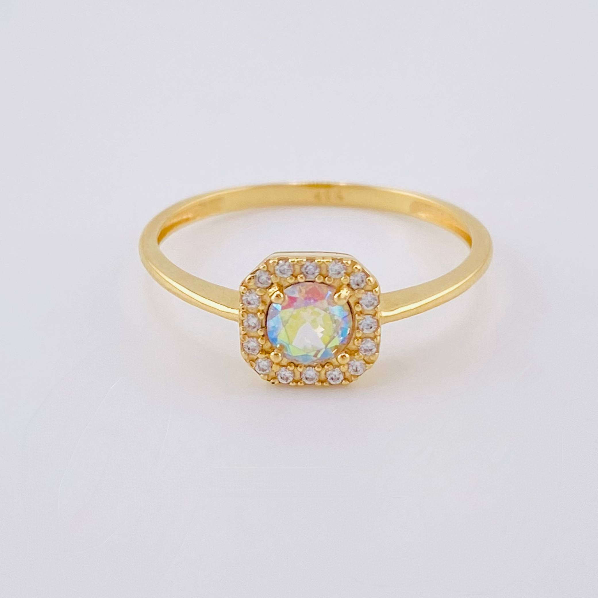 Anillo Halo 1.85 g / T8 Oro Amarillo 18K Nac.Esp.