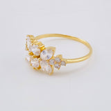 Anillo Hoja En Secuencia 2.2 g / T6 1/2 Oro Amarillo 18K Nac.Esp. ©