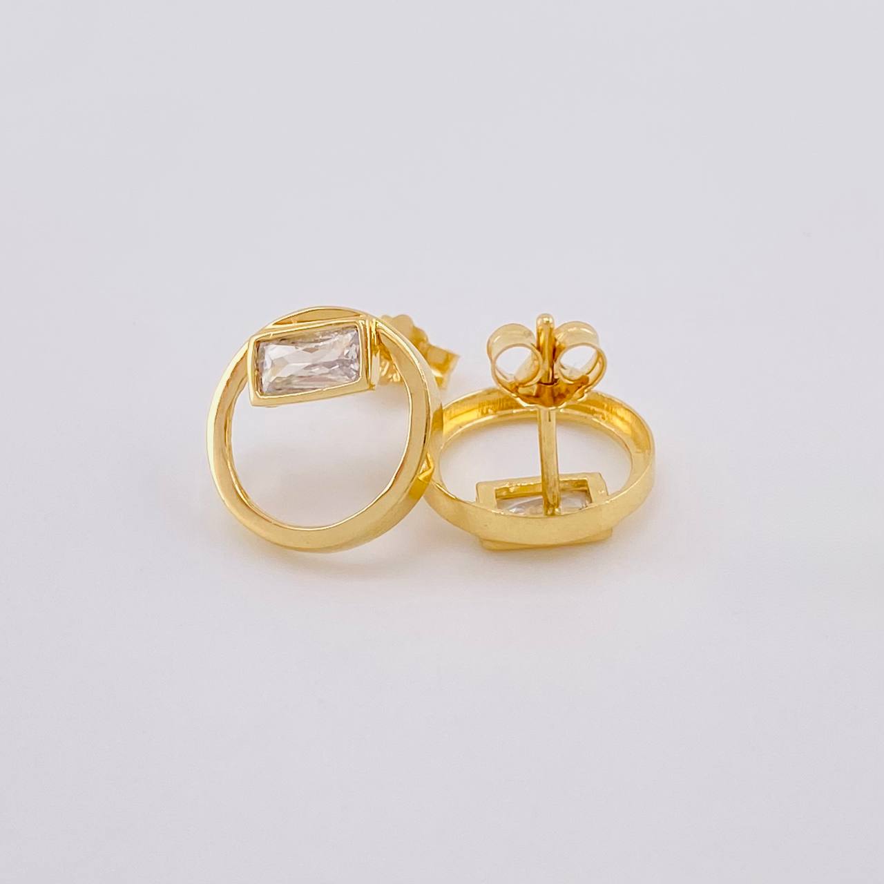 Topos Rectangulo En Aro 2.65 g / 12,8 mm Oro Amarillo 18K Nac.Esp.
