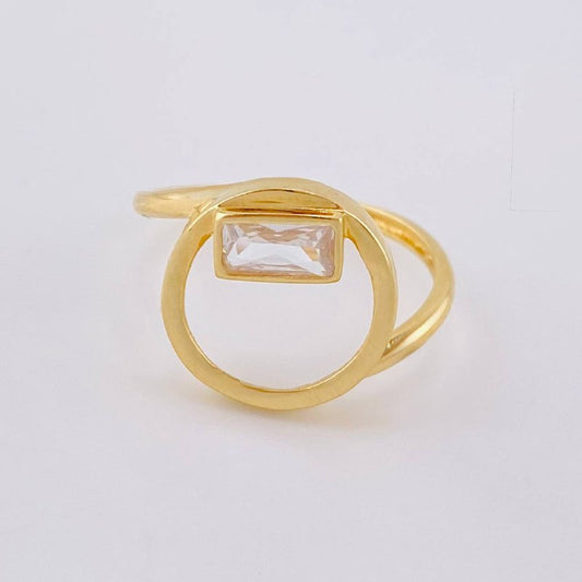 Anillo Rectangulo En Aro 2.3 g / T6 1/2 Oro Amarillo 18K Nac.Esp.