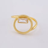 Anillo Rectangulo En Aro 2.3 g / T6 1/2 Oro Amarillo 18K Nac.Esp.