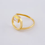 Anillo Rectangulo En Aro 2.3 g / T6 1/2 Oro Amarillo 18K Nac.Esp.