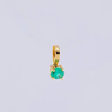 Dije Piedra Esmeralda 8Pts 0.2 g / 0.7 cm Oro Amarillo 18K
